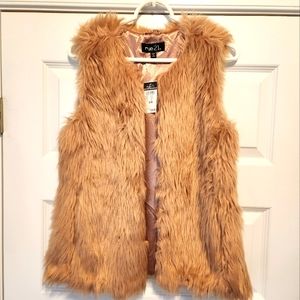 Dusty Rose Faux Fur Vest